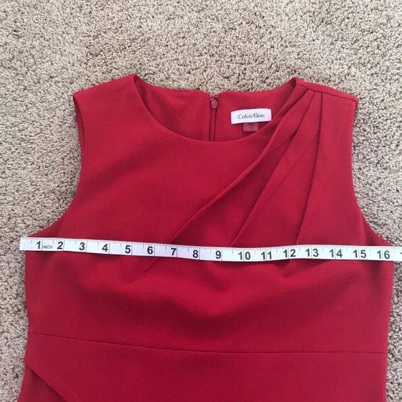 CALVIN KLEIN Size 8 red sheath dress - Picture 6 of 9